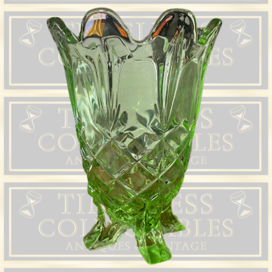 Art Deco Sowerby Large Green Glass Vase