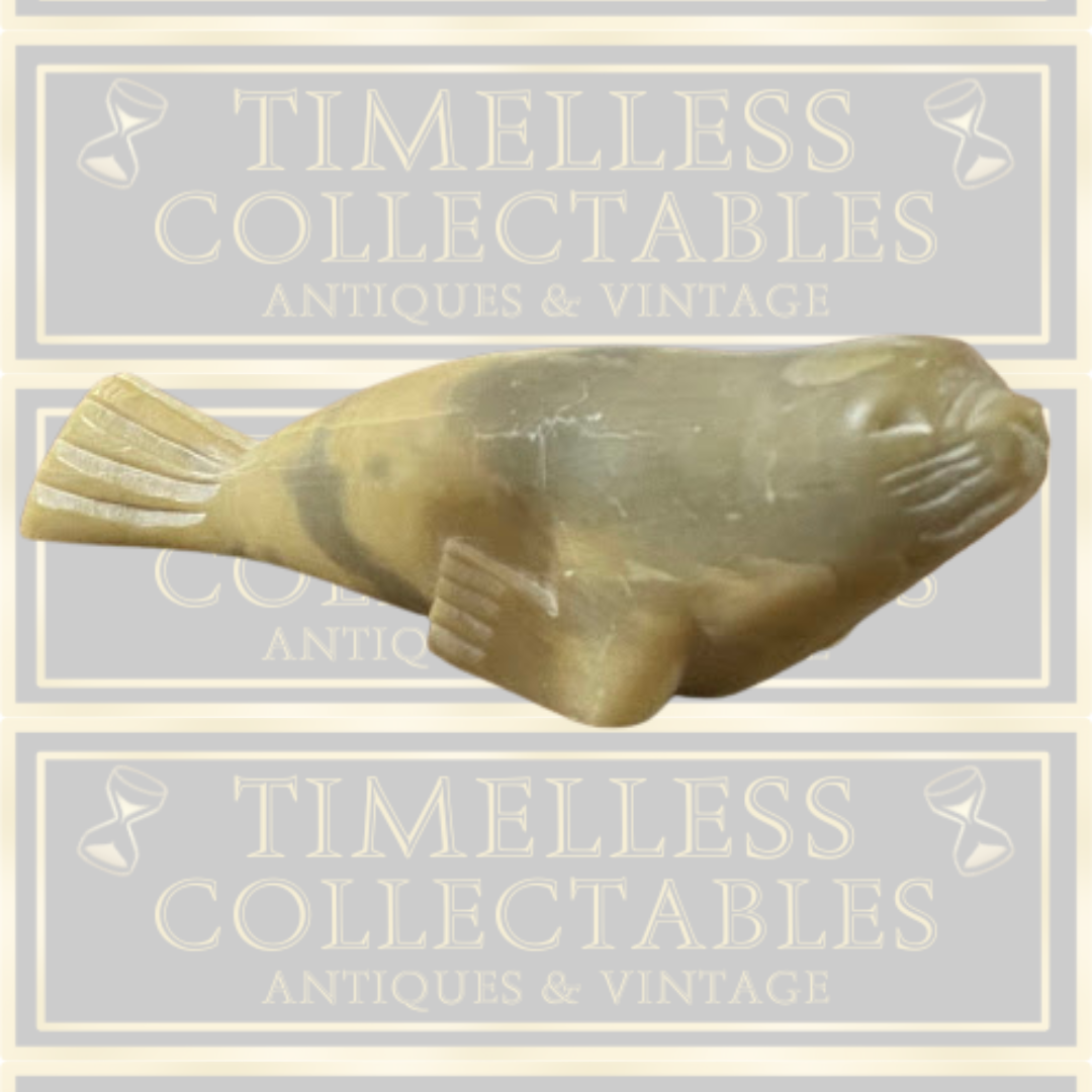 Vintage Inuit Seal Sculpture signed