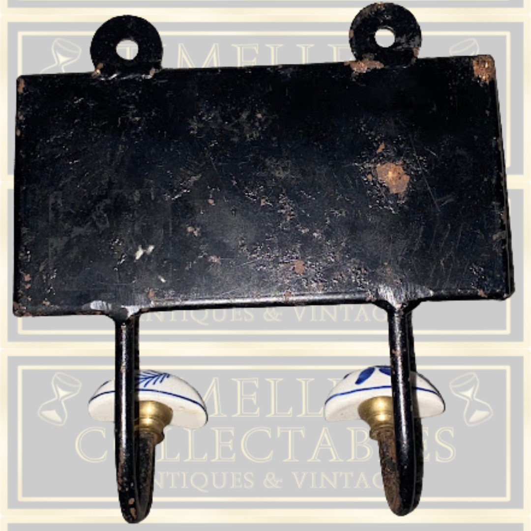 Vintage Handmade Beautiful Ceramic Tile Wall Hanging Twin Hook