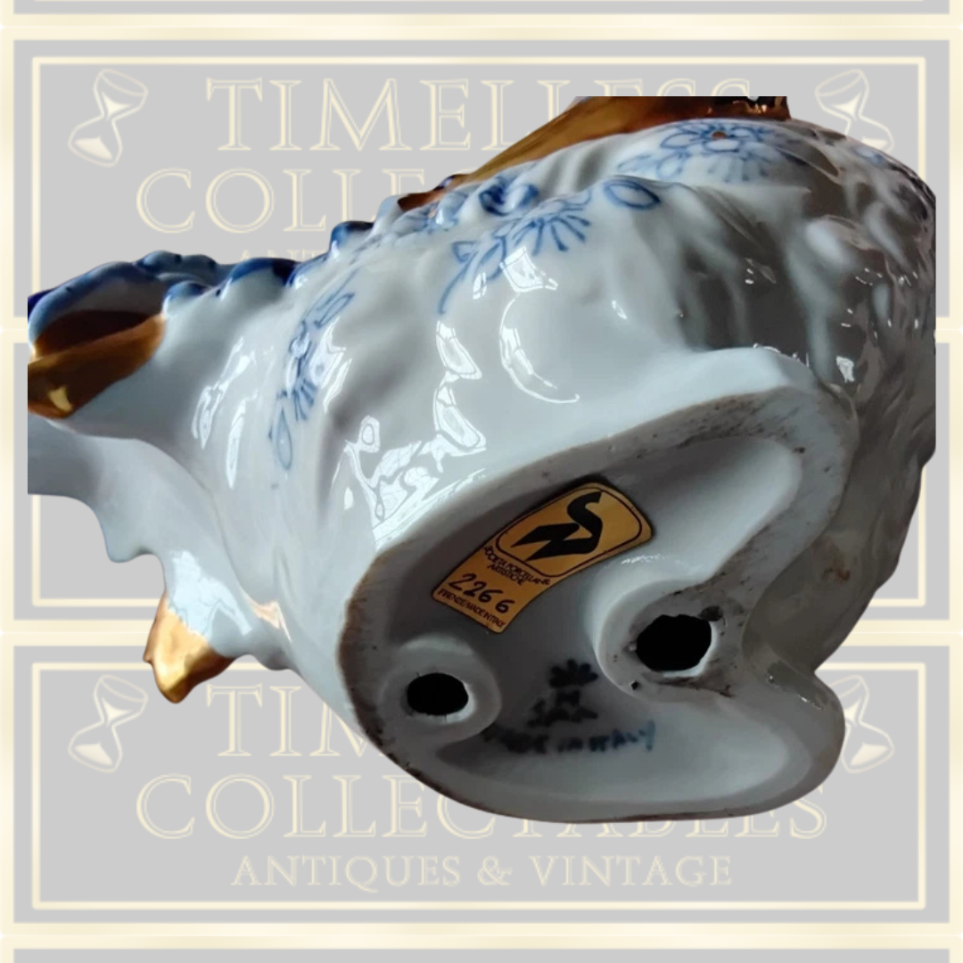 Vintage Capodimonte Ceramic Rooster