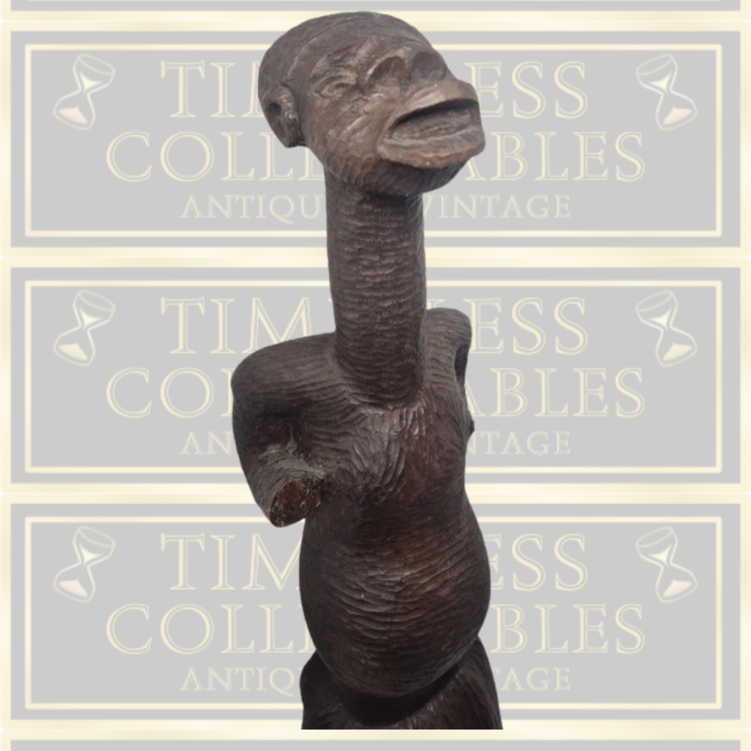 Vintage African Hand Carved Tribal Sculpture Statue
