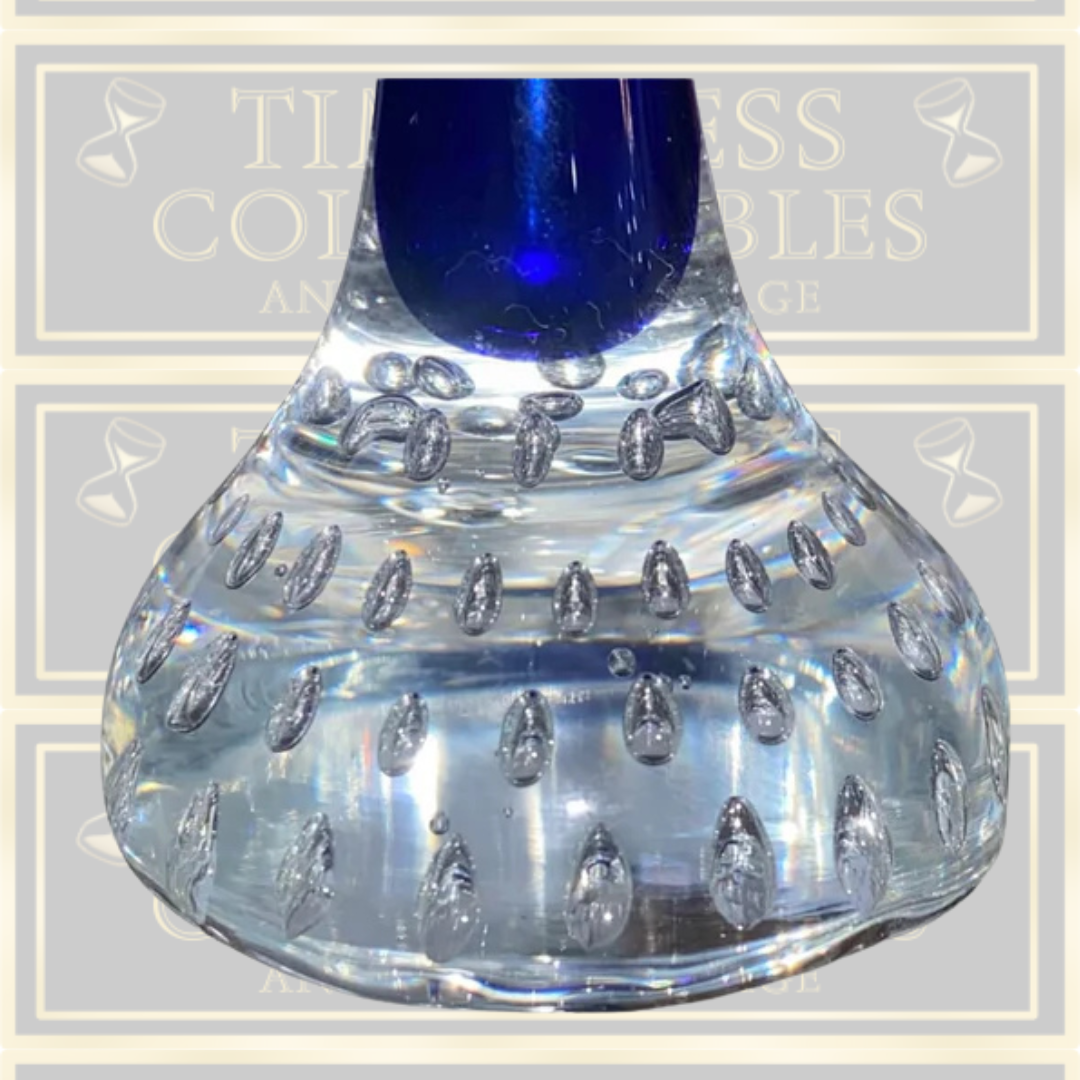Pair Of Vintage Swedish Hand Blown Art Glass Tulip Vase