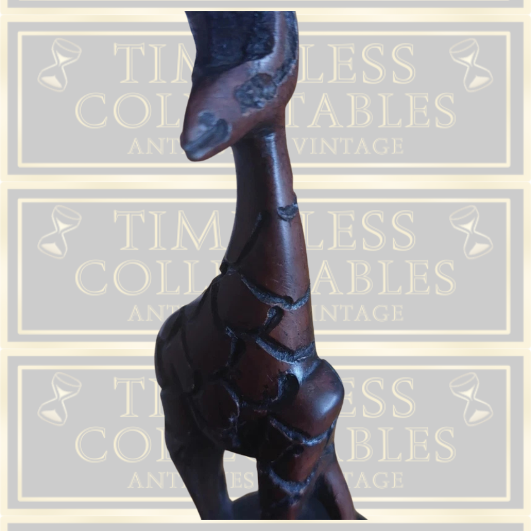 Vintage Pair Hand Carved Giraffe Candle Holders