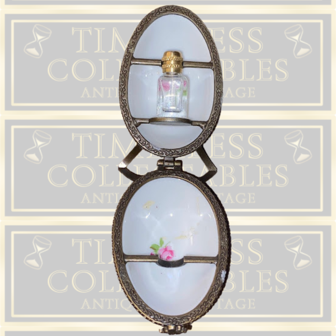 vintage Limoges scent egg trinket with box