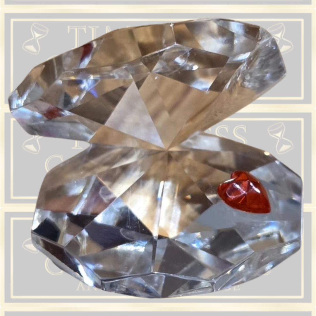 Vintage Crystal Oyster Love Heart Shell