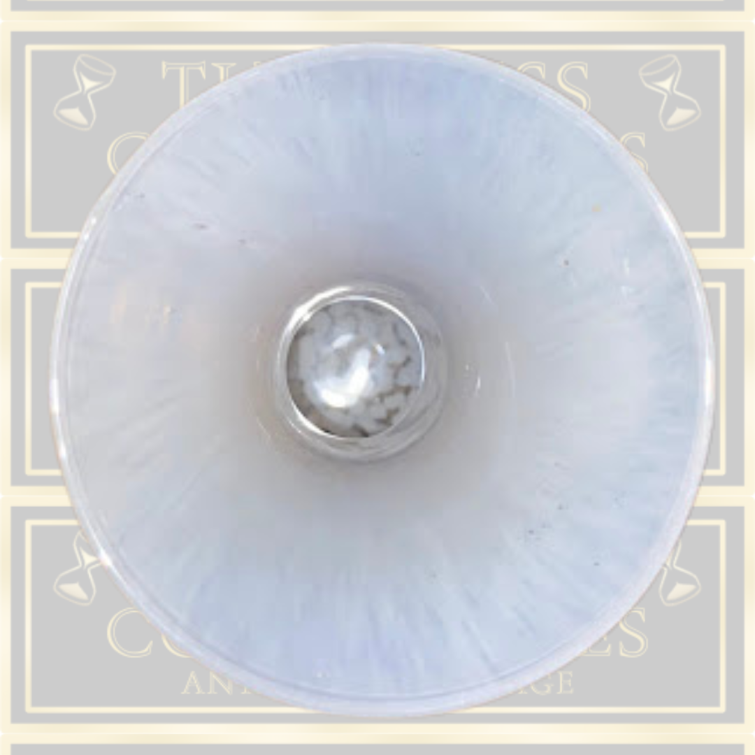Vintage Large White Opaline millefiori Art Glass Vase