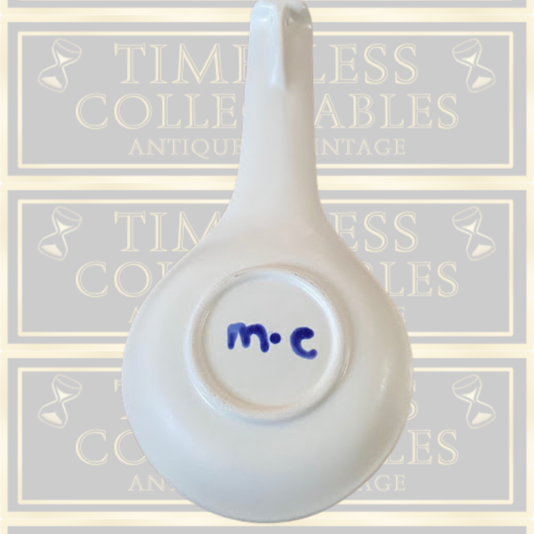 Vintage Studio Hand Painted Spoon Rest Signed M.C