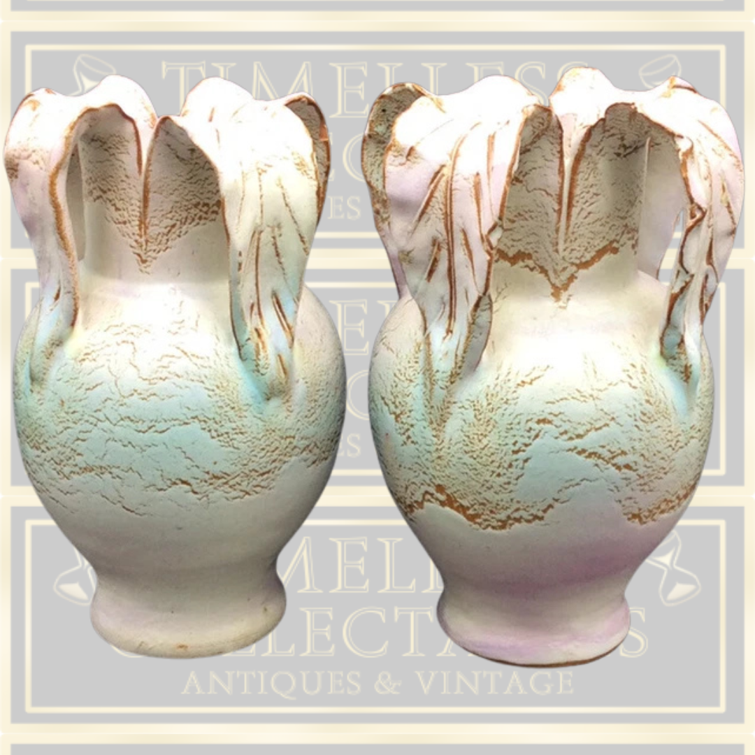 Vintage Pair Beautiful Studio Pottery Bud Vases