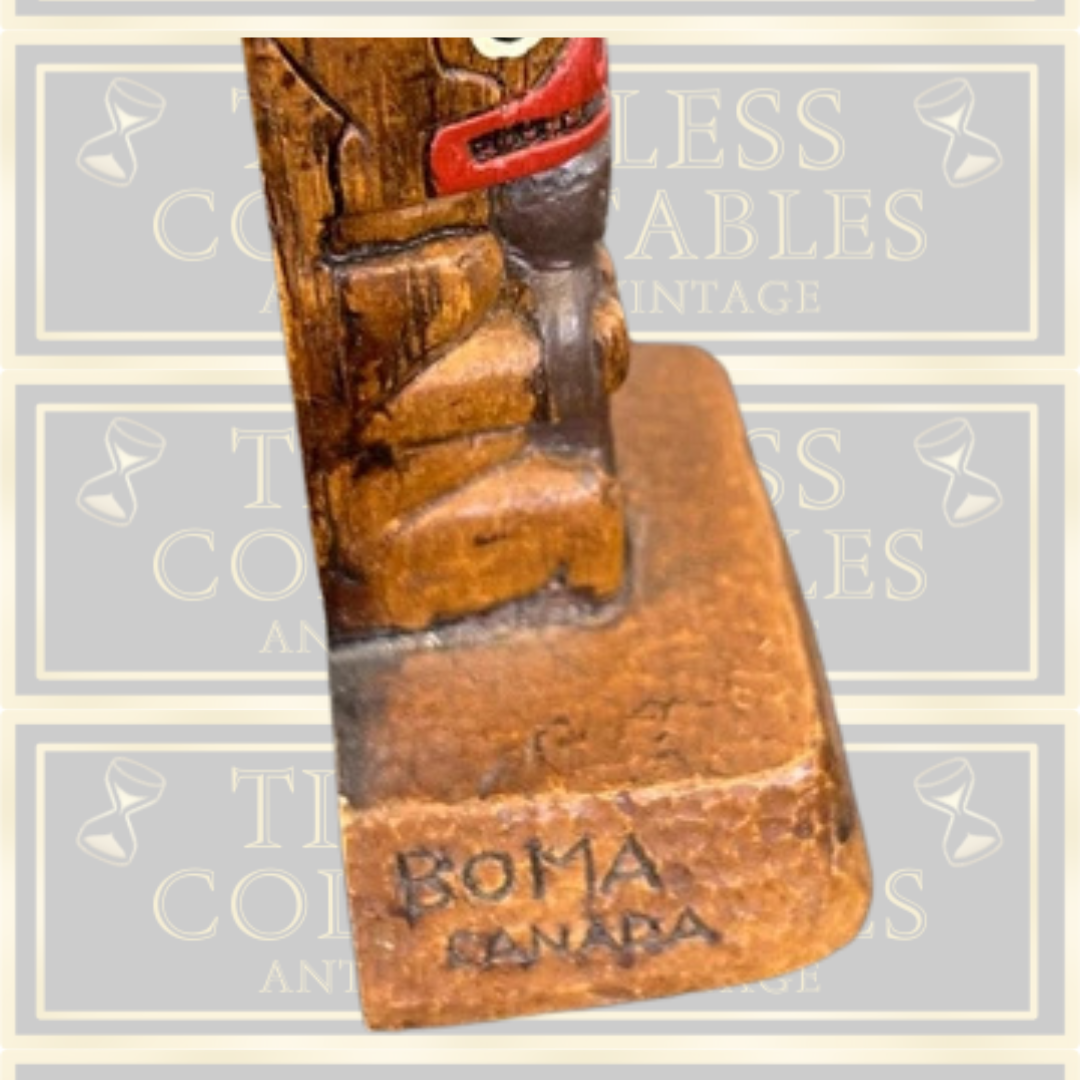 Vintage Native Boma Canada Totum Pole Statue