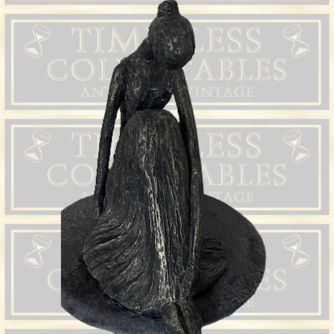 Vintage Large Sitting Ballerina Lady Ornament