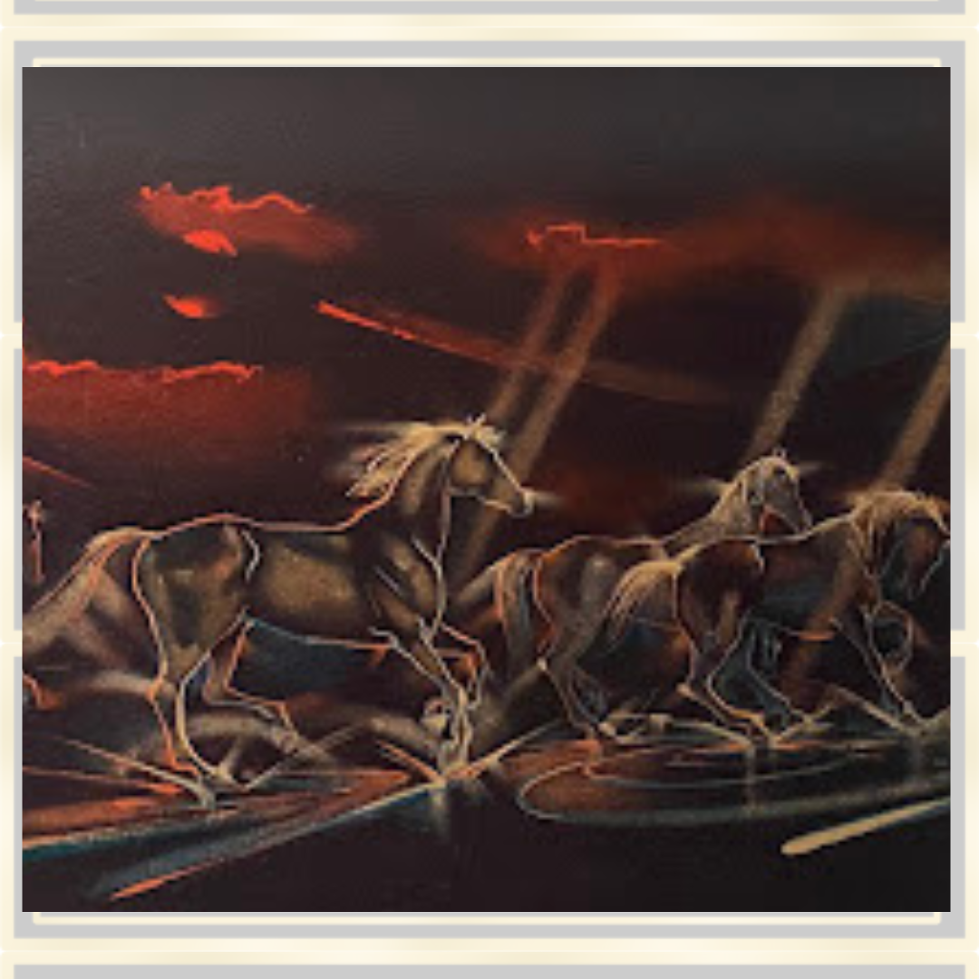 Vintage Derek Ashley’s Famous Large Horseplay Print