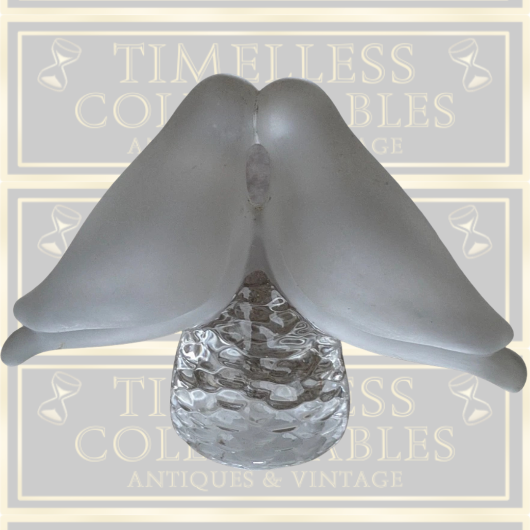 Vintage Reijmyre Swedish Frosted Art Glass Crystal Birds Paperweight