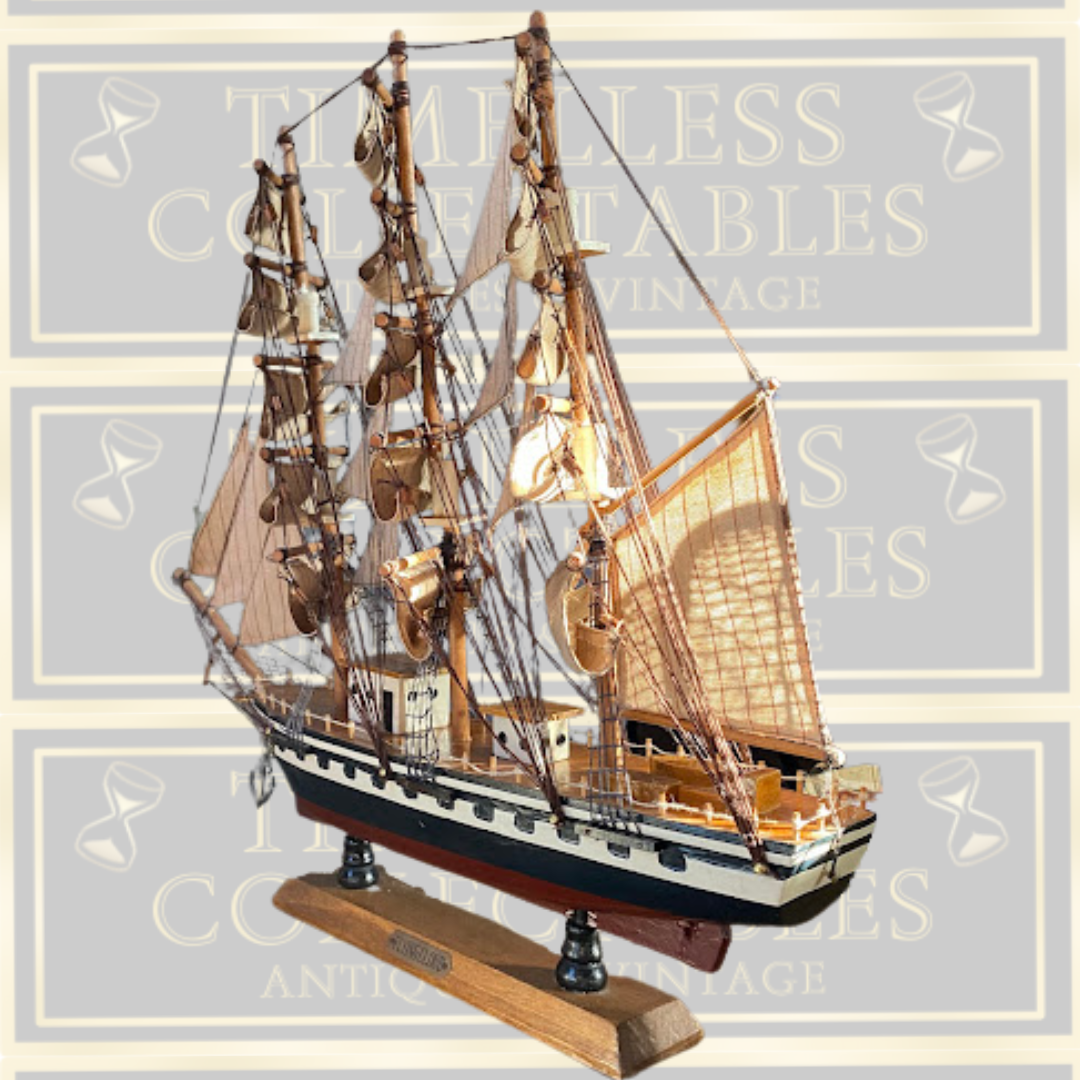 Vintage Flying Cloud American Wooden Sailing Ship Model