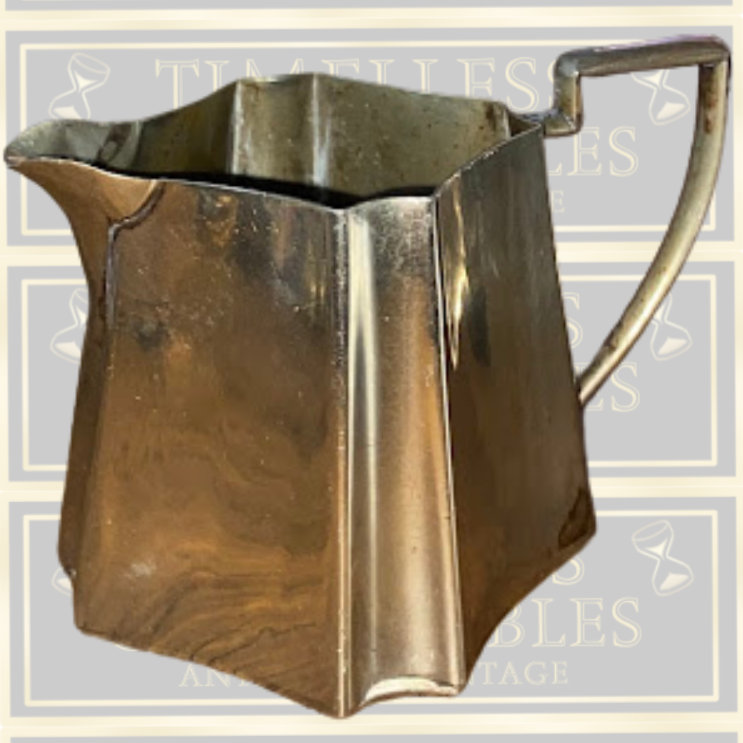 Vintage Arts Crafts Hammered Silver Plated Cream Jug