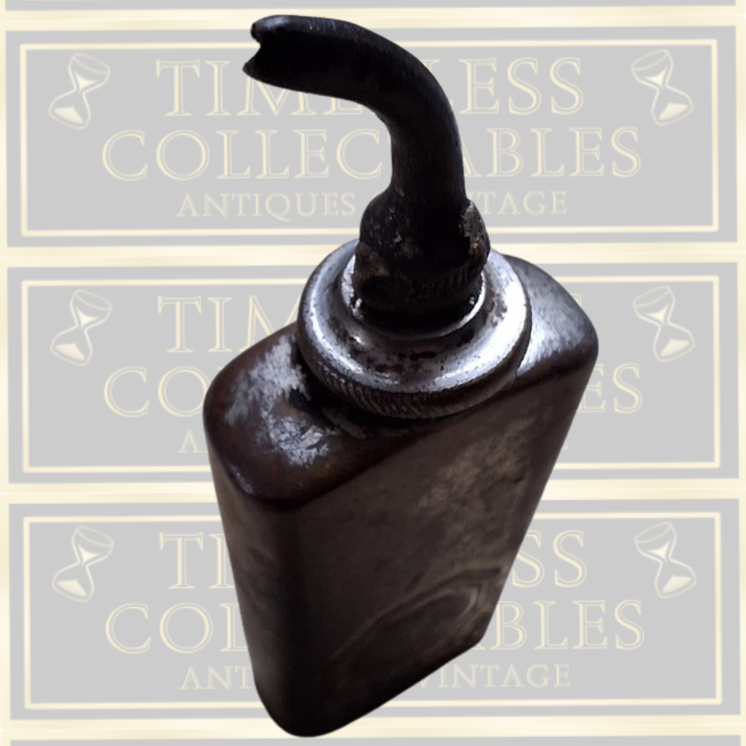 Antique Oiler-Small Machinery-Screw Top Oil Can Thumb Press