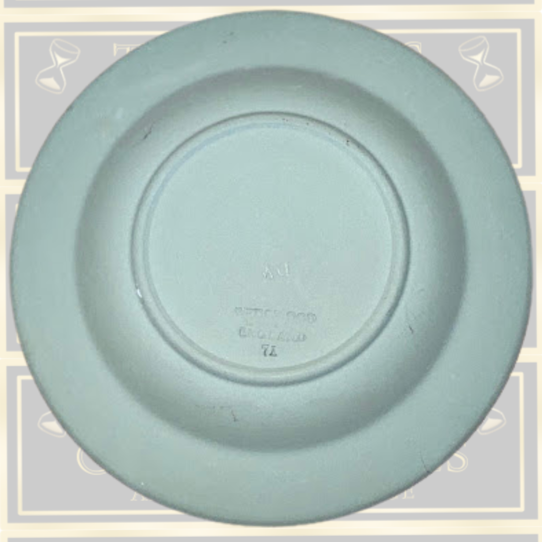 Vintage Wedgwood Jasperware Sage Green White Neoclassical Cameo Scene Trinket Dish