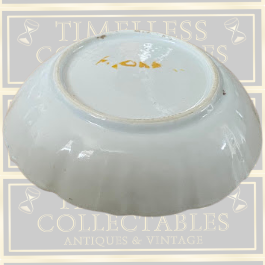 Antique Chinese Qing Porcelain Berry Bowl Blue & White Gilded