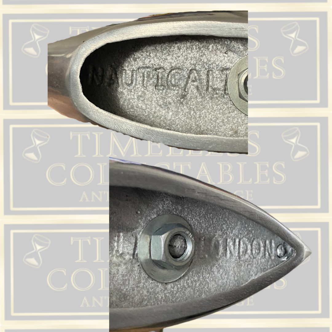 Vintage Ornamental Aluminium Yacht Sculpture-Nauticalia London