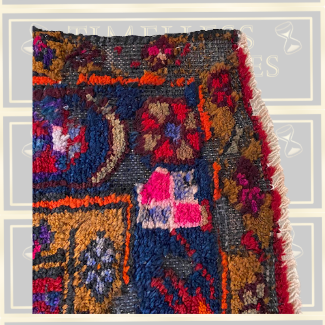Vintage Hand-knotted Persian Hamadan Vibrant Tribal Rug