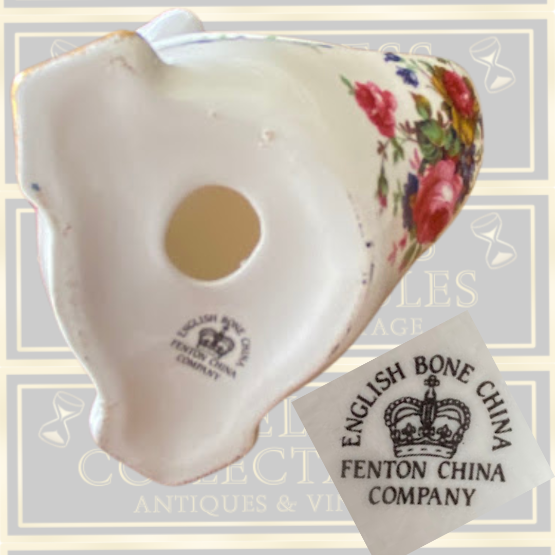 Vintage Fenton China Floral Duck/Goose English Bone China