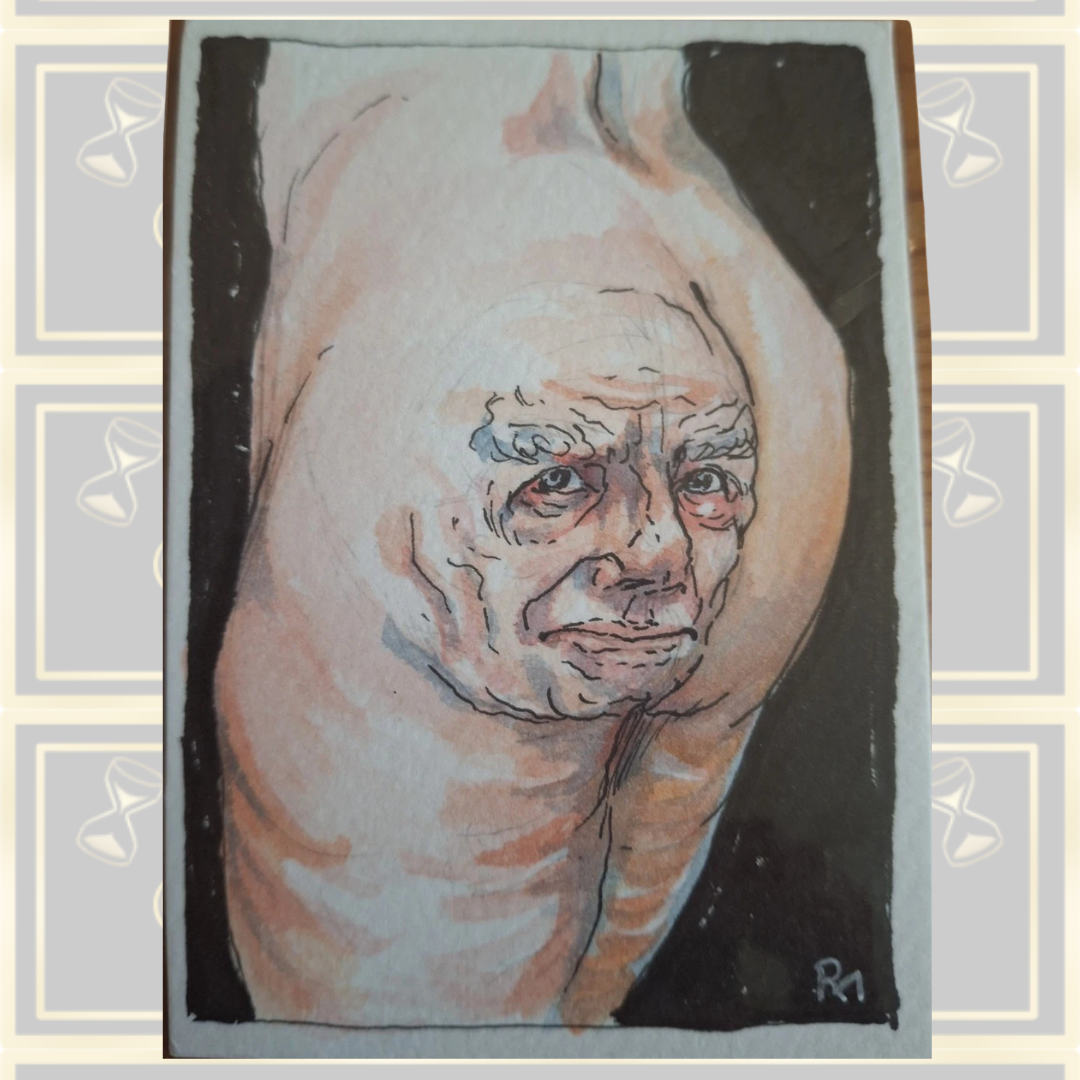 Original Watercolour Surreal Portrait Named - Disappointment