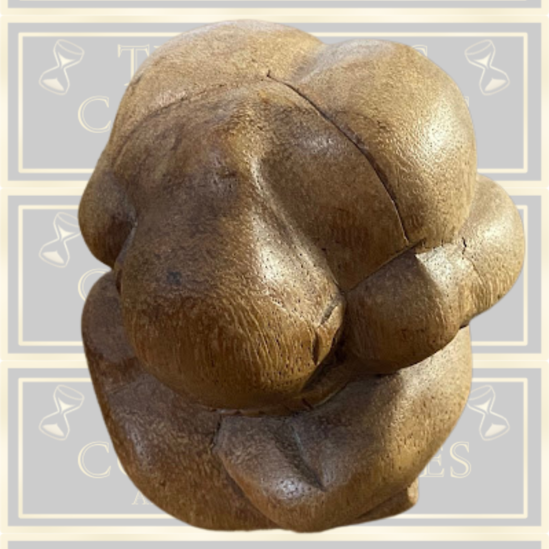 Vintage Carved Wooden Weeping Buddha
