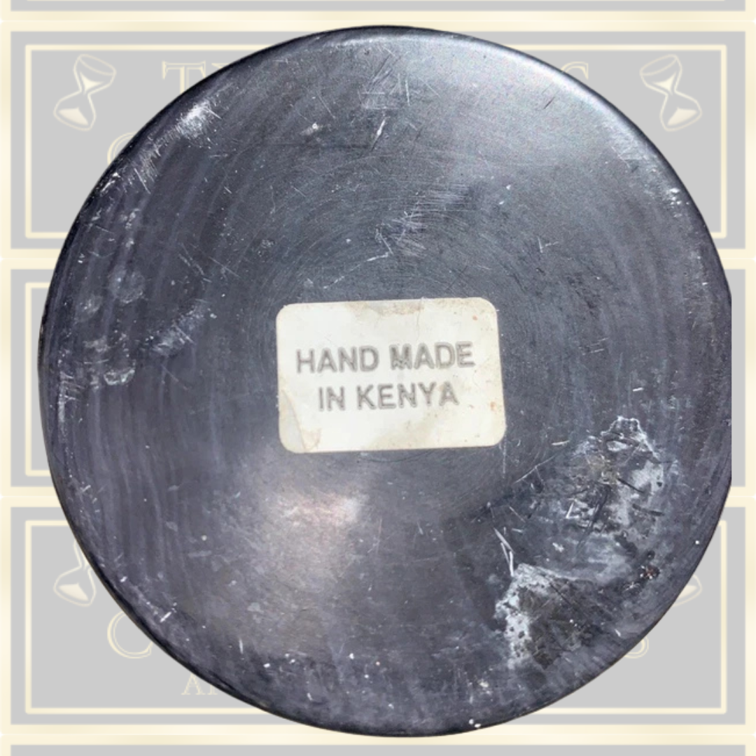 Vintage Pair Of Hand Carved Kenyan Candle Holders