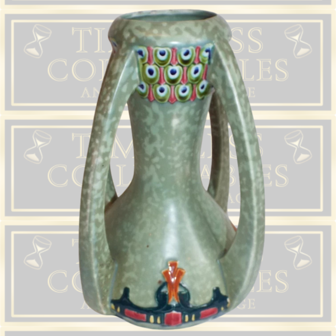 Vintage Royal Dux Secessionist Style Four Handle Vase
