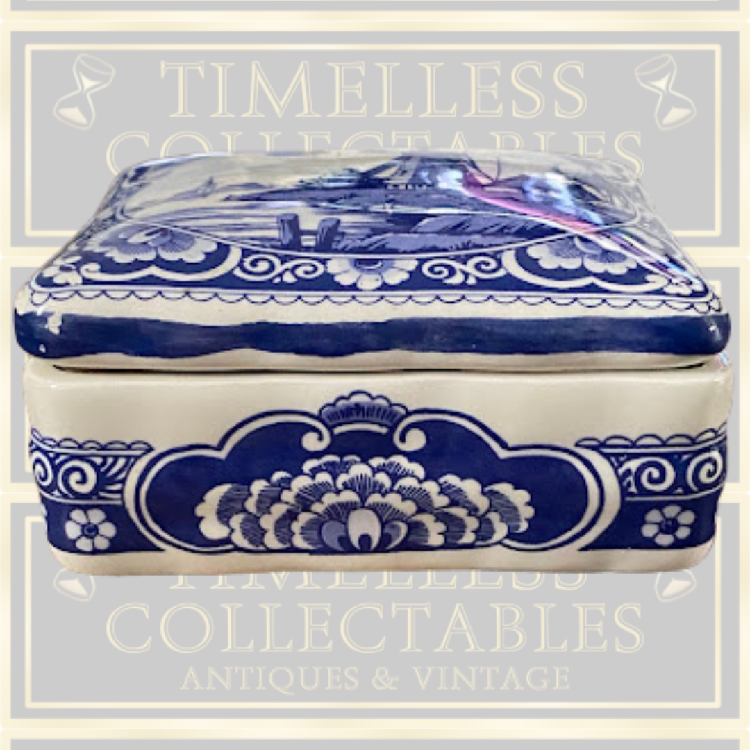 Vintage Delft Blue Trinket Box