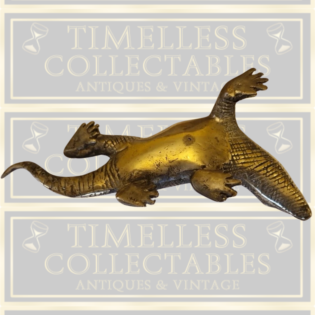 Vintage Brass Komodo Dragon Lizard Design