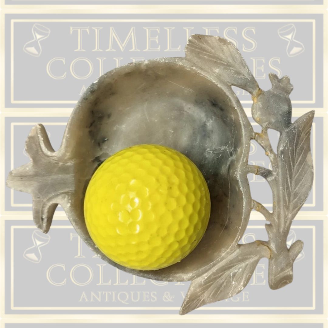 Vintage Chinese Soap Stone Carving Pomegranate Dish