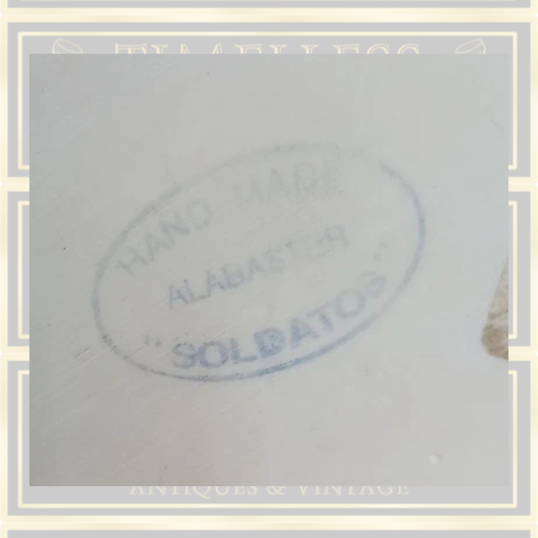 Vintage Alabaster Hand Carved Soldatos Statue