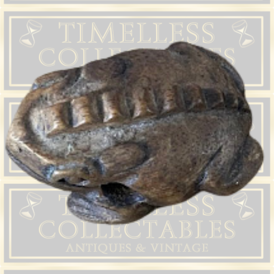 Vintage Wooden Guiro Frog Instrument