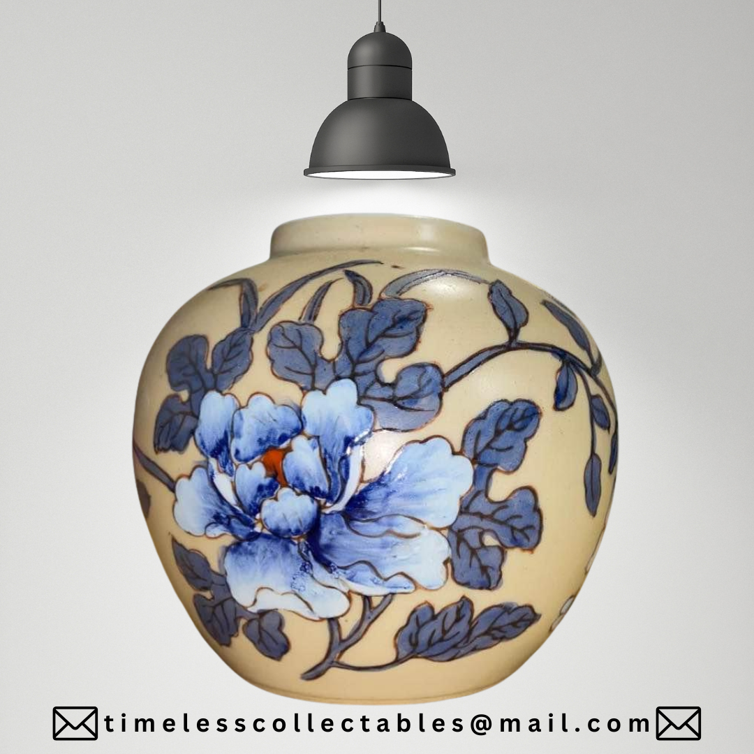 Vintage Chinese Porcelain Floral Design Vase/Ginger Jar Stamped