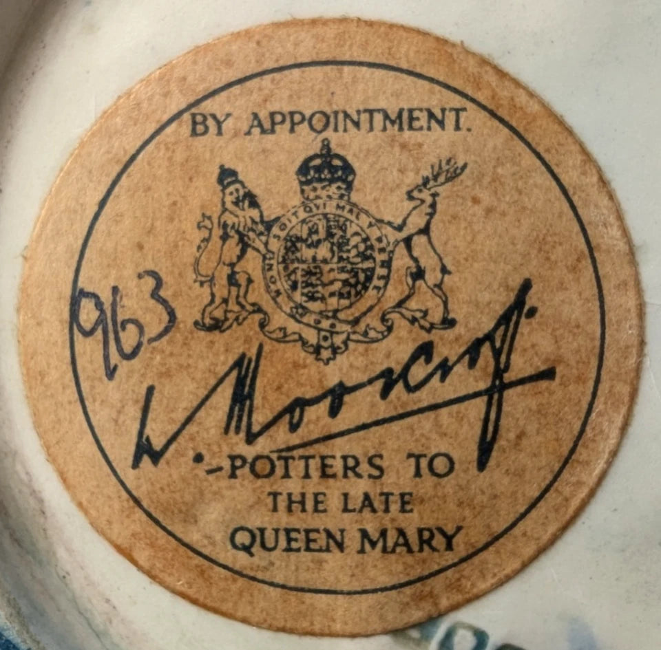 Vintage Moorcroft Pottery Ashtray Hibiscus Flower Pattern