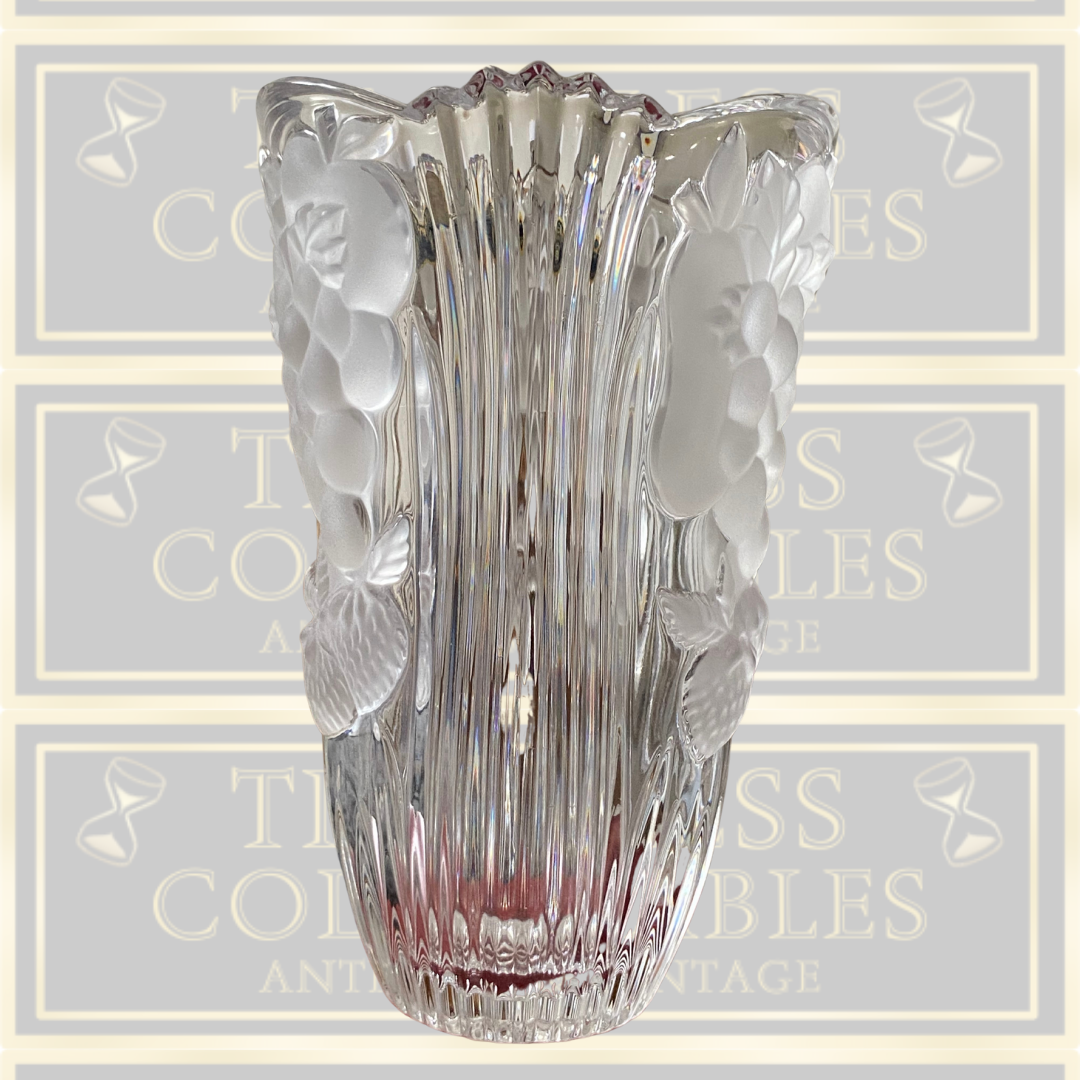 Vintage Bohemian Crystal Vase 3D Design Grapes