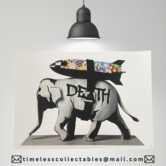 DEATH NYC Original Artist Proof Signed,Banksy Elephants In War Bomb