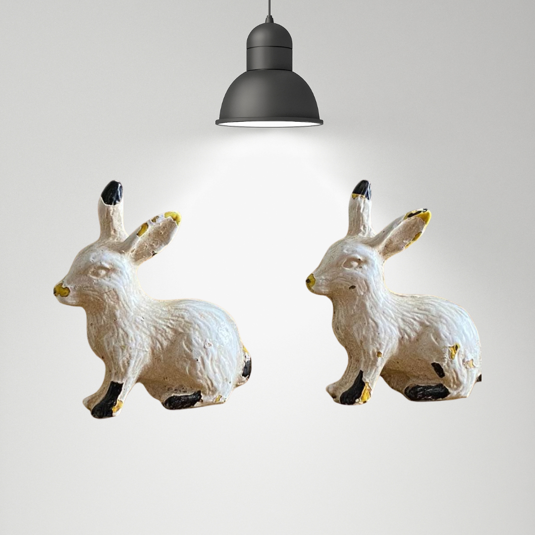 Antique White Cast Rabbit Draw Handles