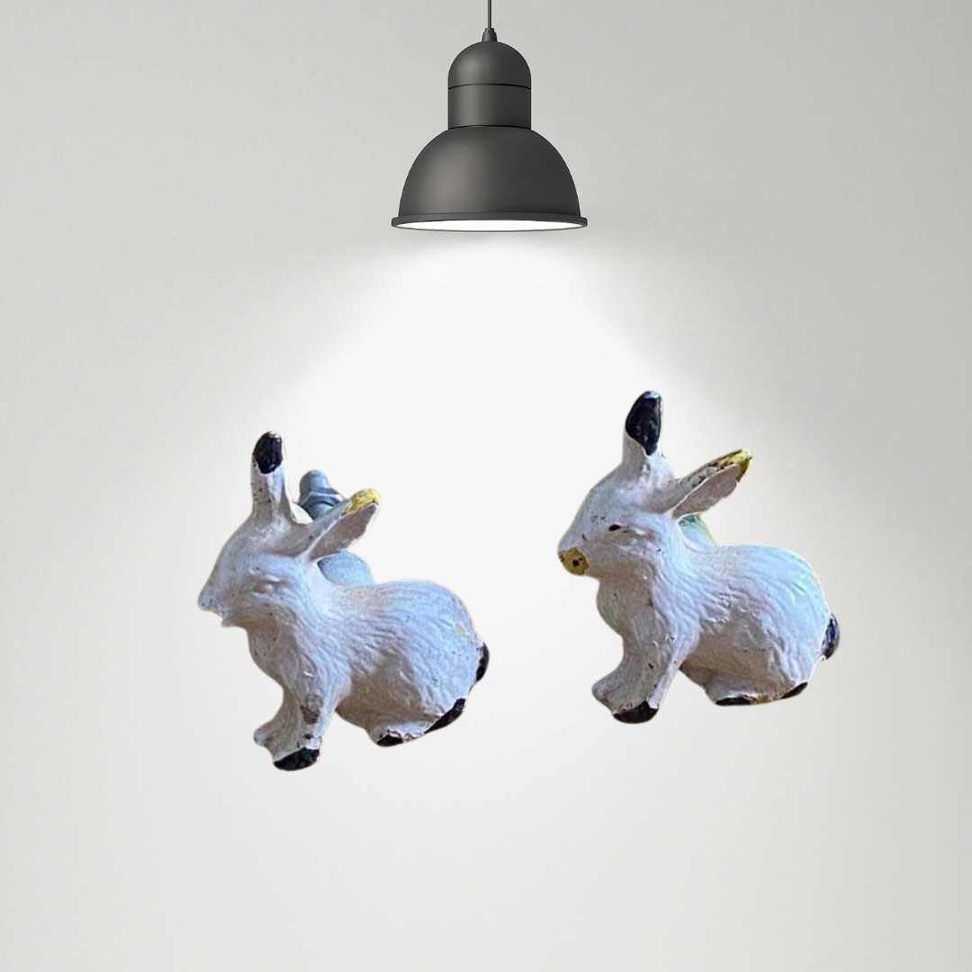 Antique White Cast Rabbit Draw Handles