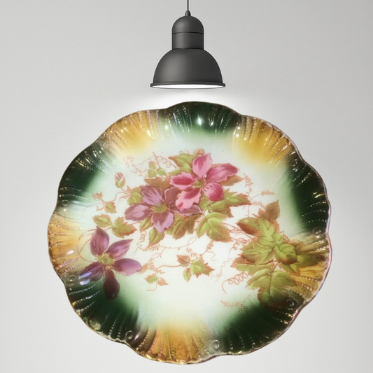 Barkers And Kent "Clematis" Scallop Edged Floral Plate 1889/1941