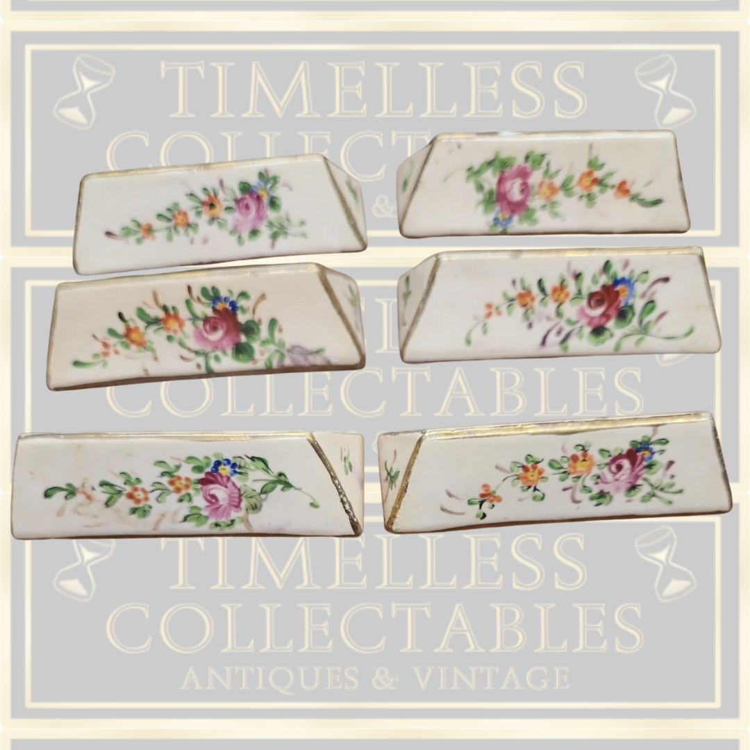 Antique Floral Porcelain Knife Rests