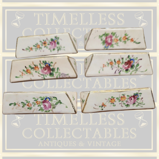 Antique Floral Porcelain Knife Rests