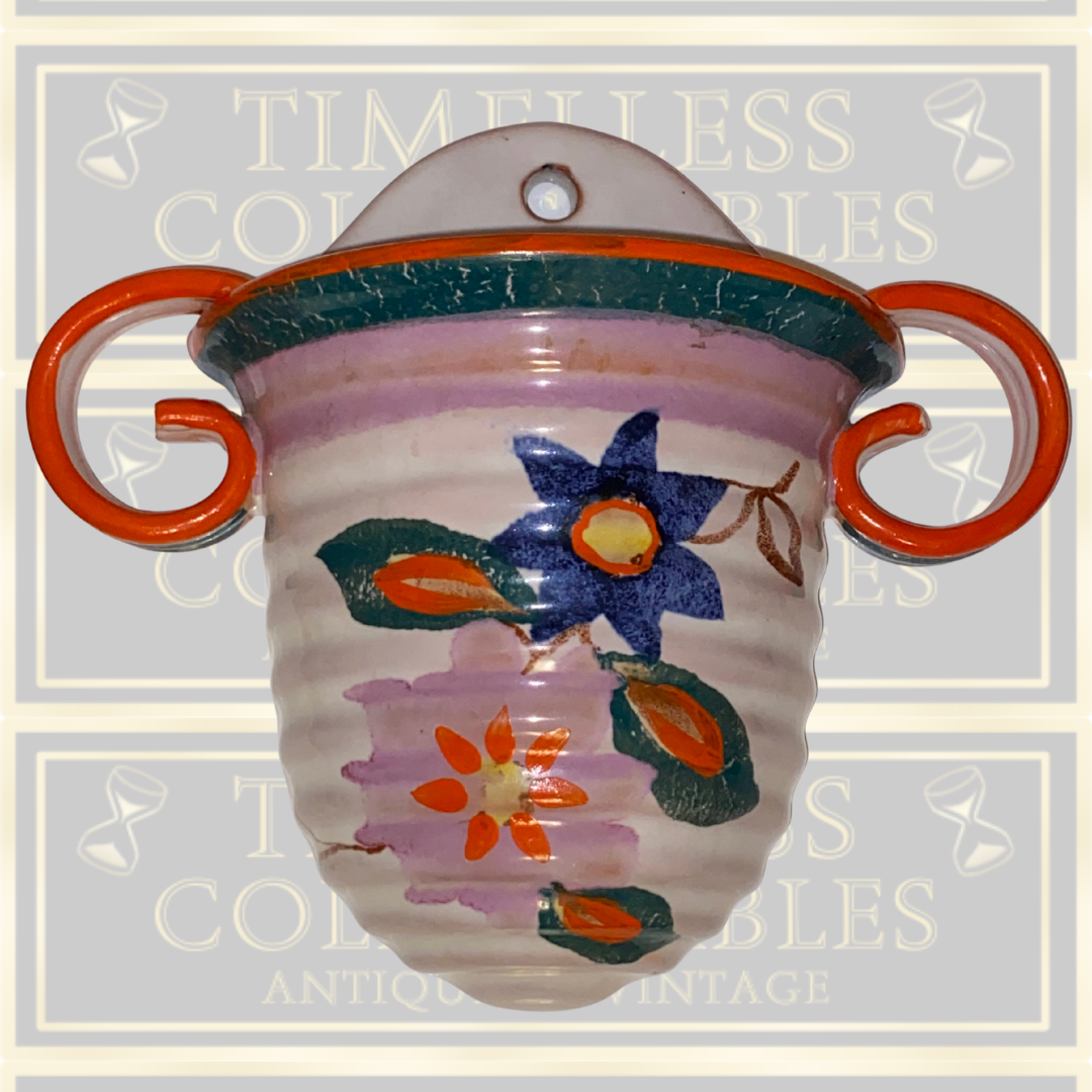 Vintage Hand Painted Swedish Wall Pocket