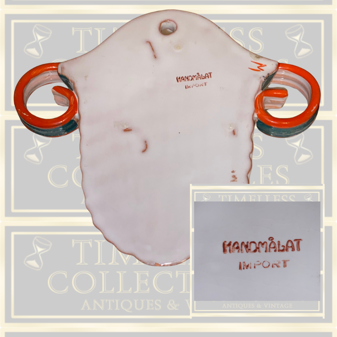 Vintage Hand Painted Swedish Wall Pocket