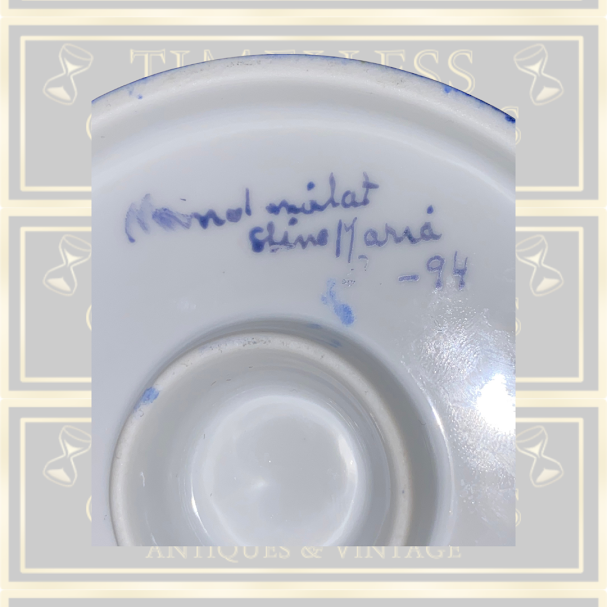 Vintage Pair Hand Painted Signed Swedish Candle Holders