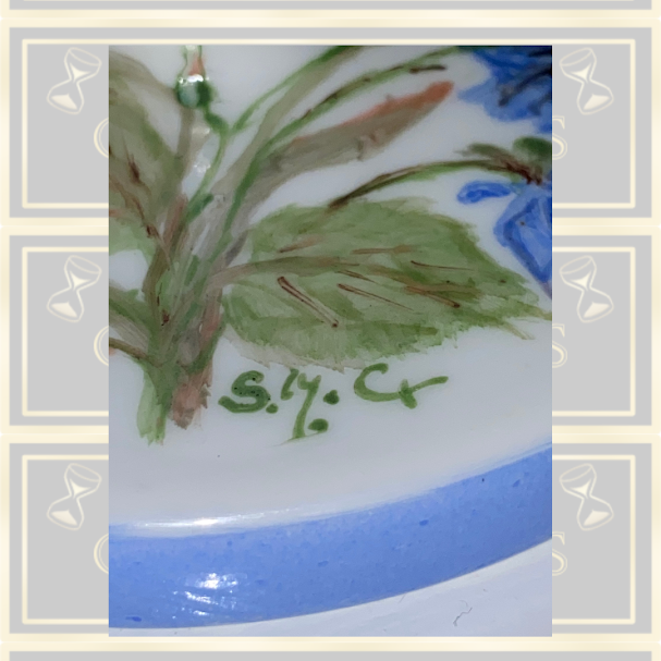 Vintage Pair Hand Painted Signed Swedish Candle Holders