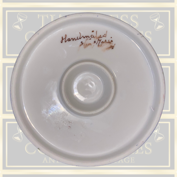 Vintage Pair Hand Painted Signed Swedish Candle Holders