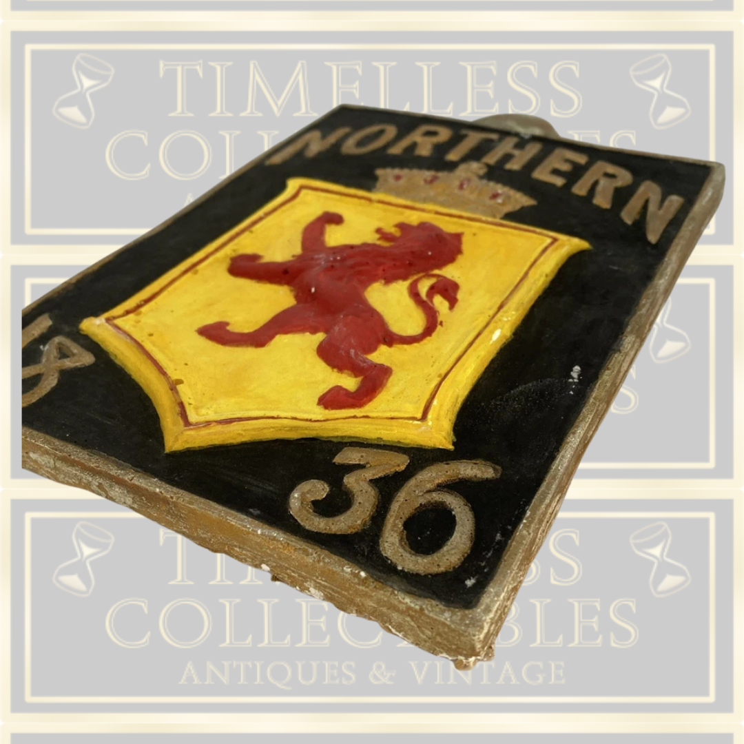 Vintage Northern Insurance Plaque In Chalk
