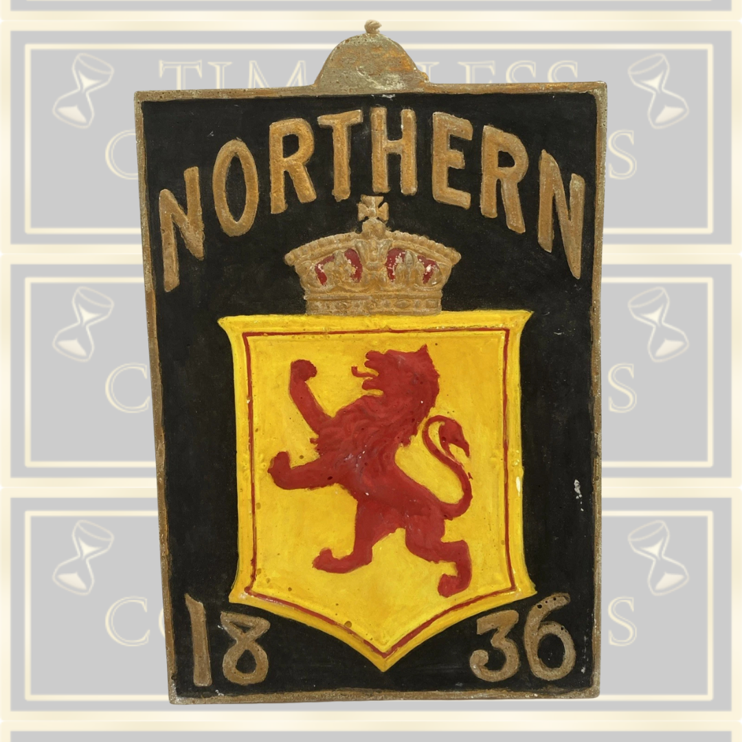 Vintage Northern Insurance Plaque In Chalk