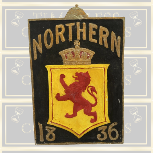 Vintage Northern Insurance Plaque In Chalk